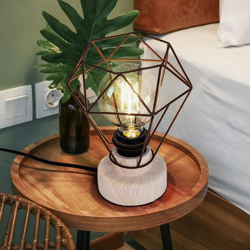 Настільна лампа etc-shop Wood E27 RGB LED 9 W 806 Lm 19x22.5 см, фото №4