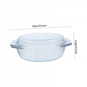 Стеклянная форма для запекания SOIMISS с крышкой прозрачная термостойкая для духовки и микроволновой печи synthetic.ua - Фото 1
