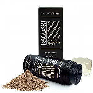 Волокно для волос KAGOSHI 28 г, для утолщения волос, наполнитель для волос, для рассыпанных волос, пудра для волос, мгновенный эффект (темный блонд) - Фото 1