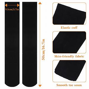 1 пара черных чулок выше колена, нейлоновые чулки до бедра, компрессионные женские гольфы, чулки Overknees для женщин для повседневной носки, Рождества и Хэллоуина synthetic.ua - Фото 1