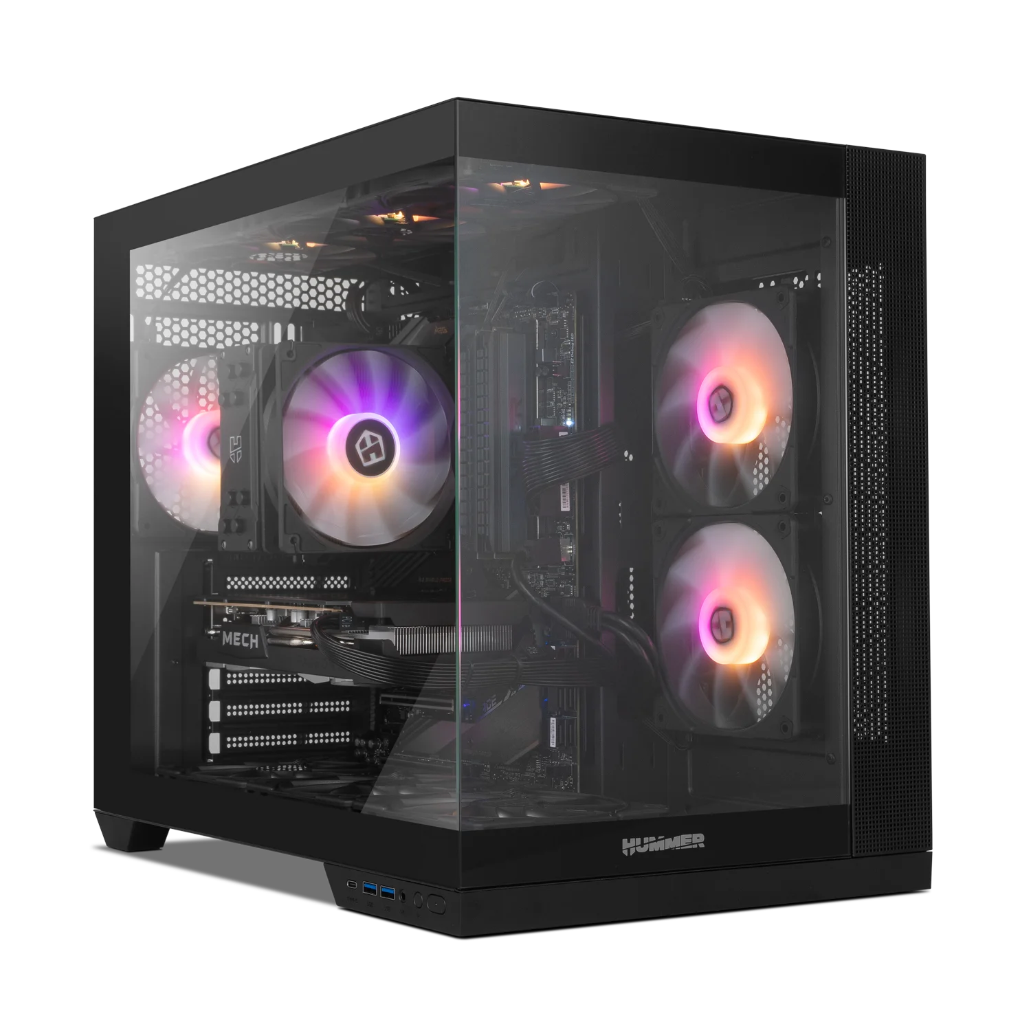 Корпус Nox Hummer Astra Neo / без БЖ / Mid-Tower / Без БП / ATX, M-ATX, ITX / USB Type-C / Панорамне стекло / Чорний, фото №1