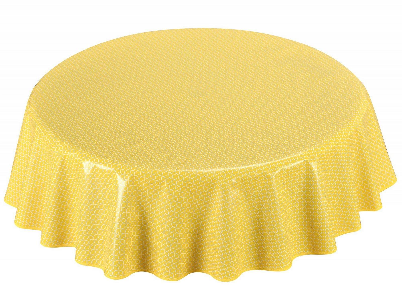 Скатертина Home Direct 140 см кругла клейончаста жовта, фото №2