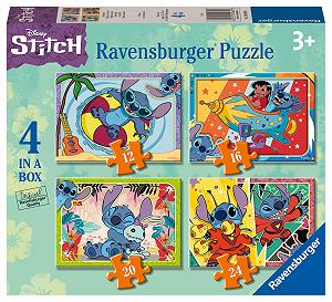 Дитячий пазл Ravensburger Disney Stitch 4 в 1 12, 16, 20, 24 элемента - Фото 1