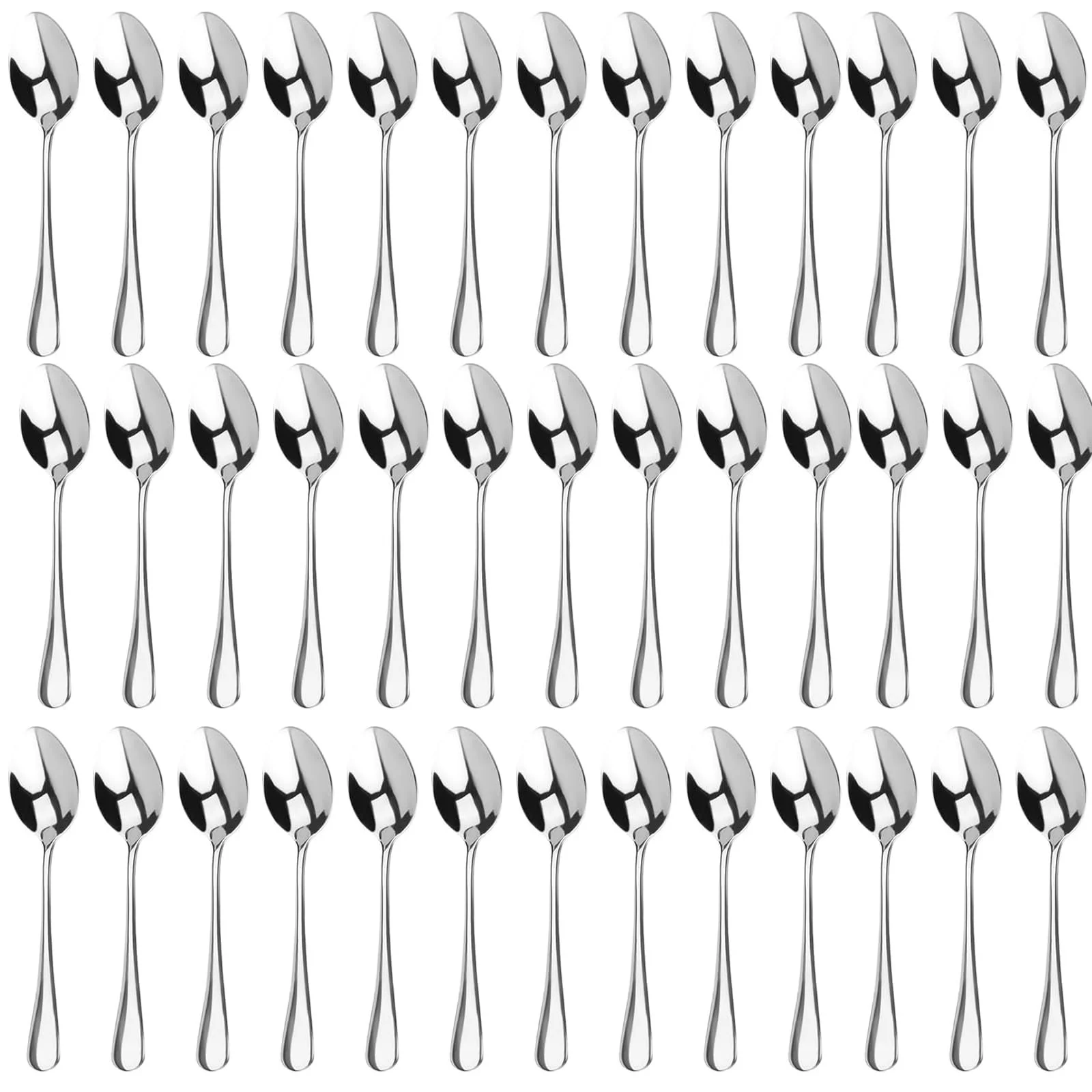 Ложка чайна з нержавіючої сталі 17 см, полірована, для десертів, чаю, кави, супу, 50 шт, фото №1