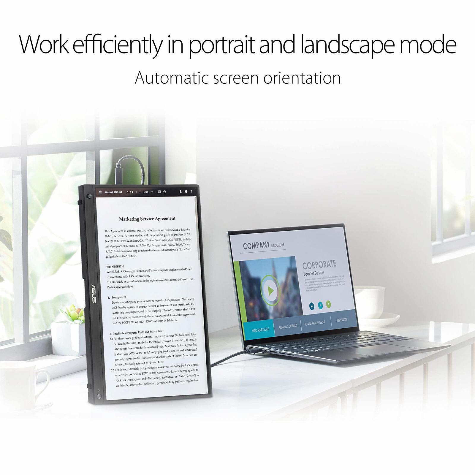 Монітор ASUS ZenScreen MB16AHG 15.6 дюйма Портативний USB Full HD Тип-C Mini HDMI Автоматичне обертання Підставка Тринога IPS 144Гц FreeSync Premium 16:9 Антибліковий, фото №4