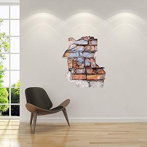 Наклейка настінна Premiumdesign Brick Wall Breakthrough 60 x 70 см кольорова #124 synthetic.ua - Фото 1