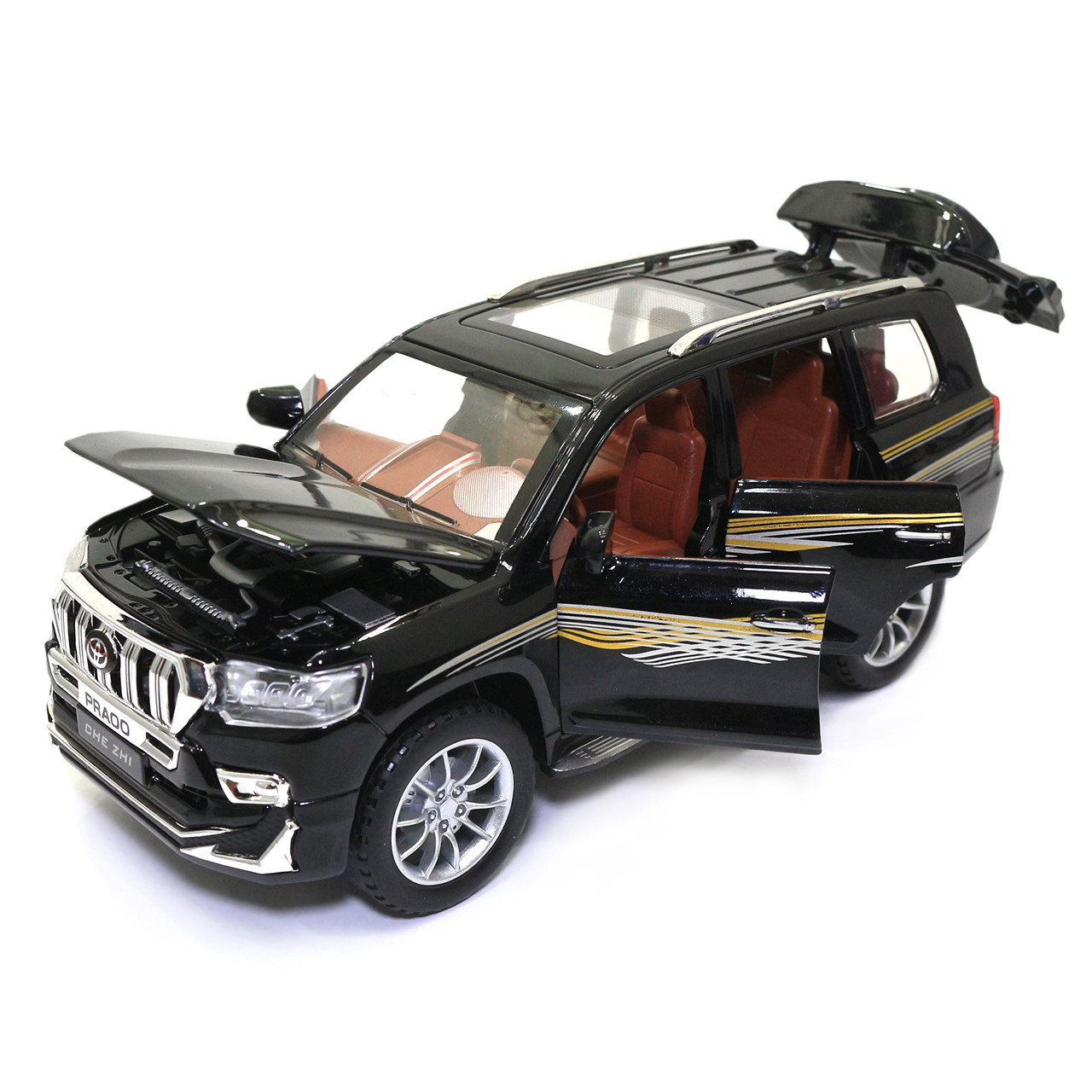 Машинка металлическая Toyota Prado AutoExpert Тойота Прадо джип черный звук свет 21*9*10 см (GT-9147), фото №5