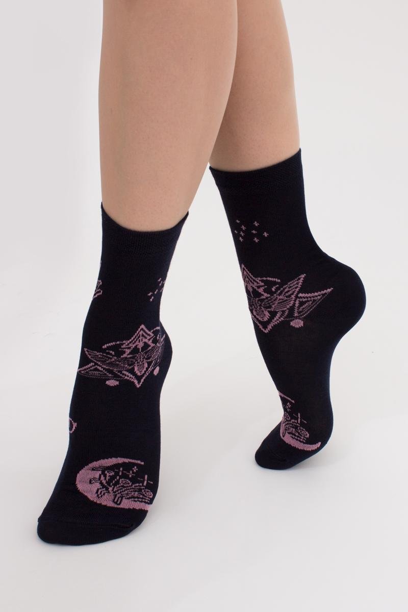 Жіночі бавовняні шкарпетки, Темно-сині, фото №1 Жіночі бавовняні шкарпетки, Темно-сині, фото №1