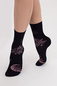 Жіночі бавовняні шкарпетки, Темно-сині - Фото 1