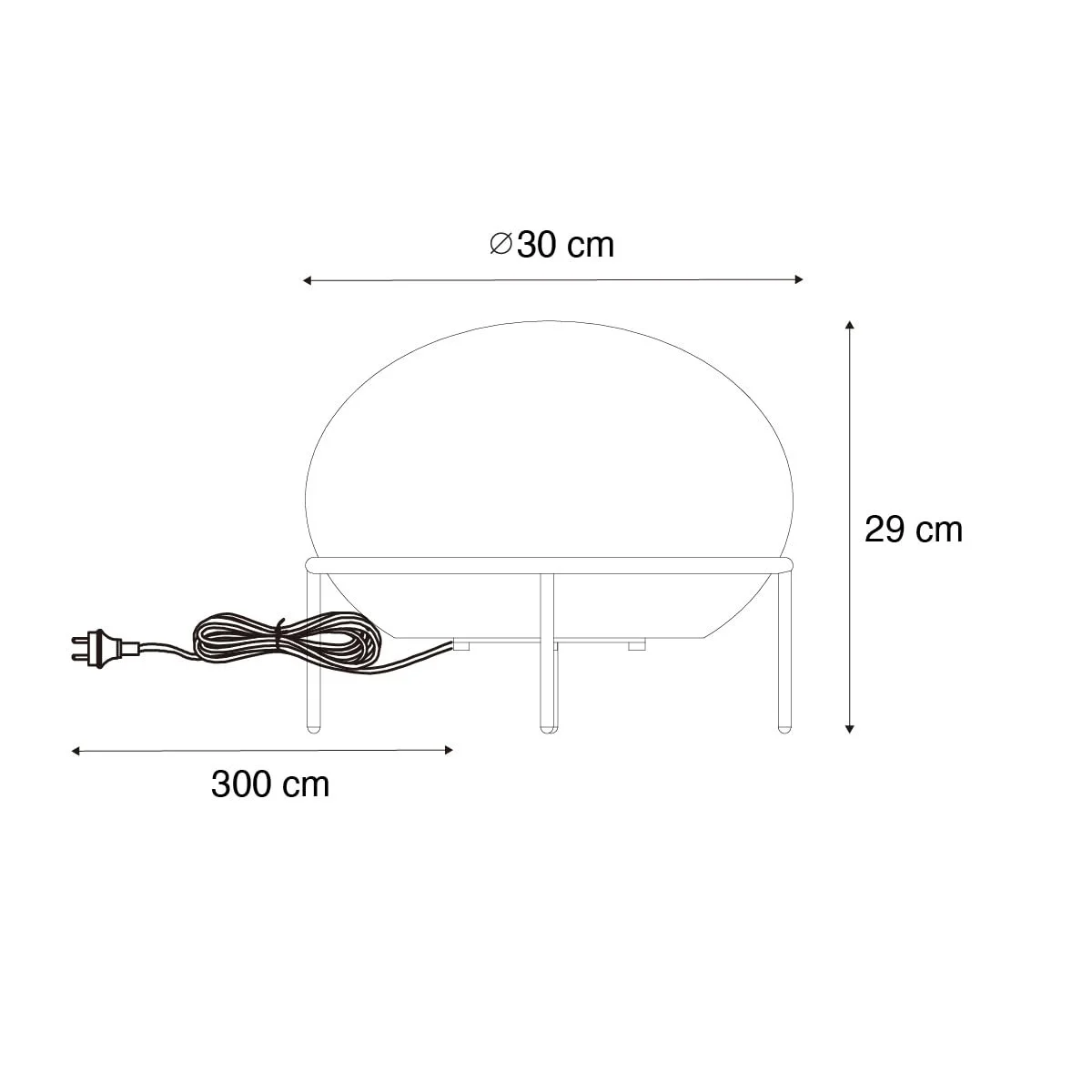Настільна лампа вулична Qazqa Jannie пластикова кругла IP65 E27 чорна, фото №3