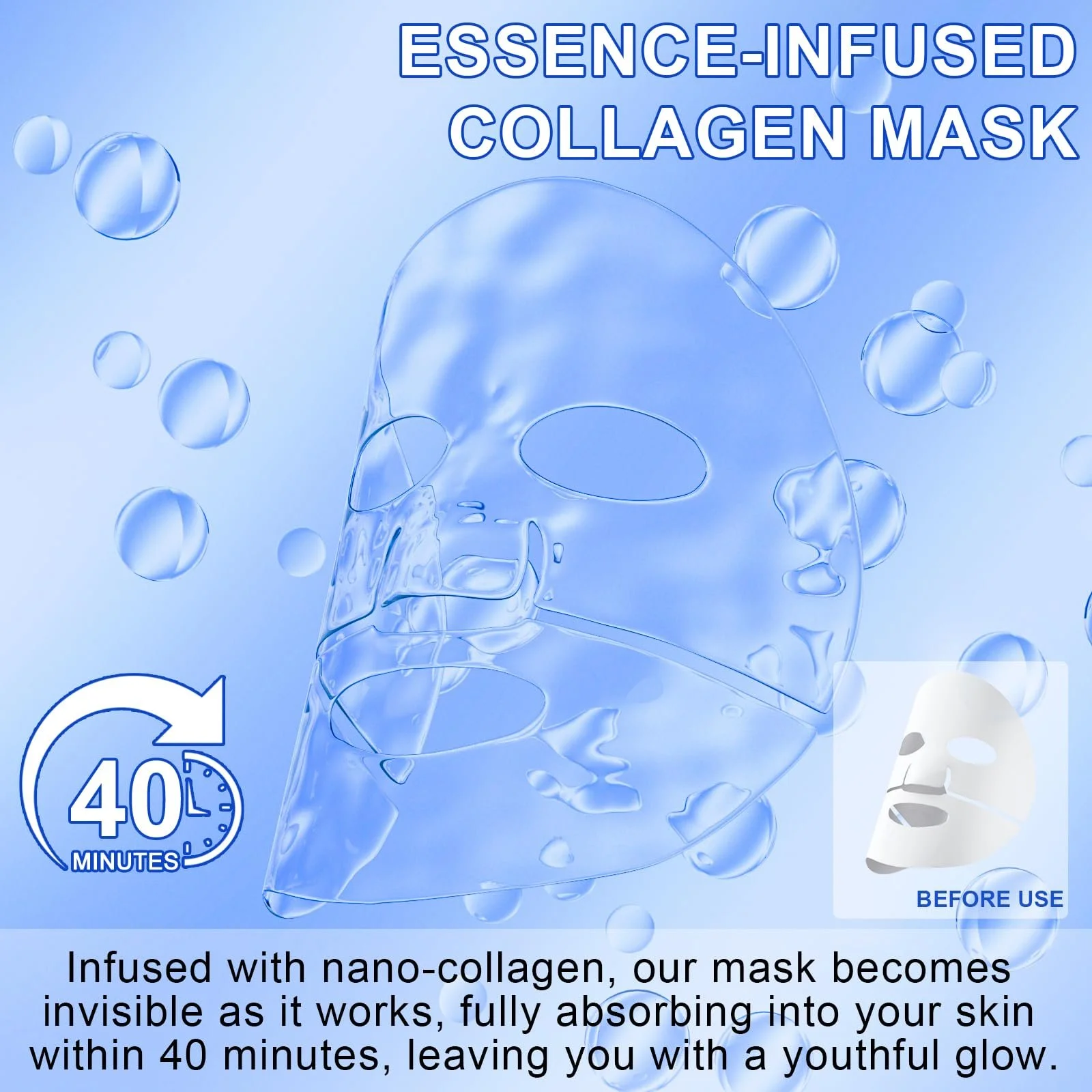 Маска для обличчя Organic Collagen, 6 шт, фото №4