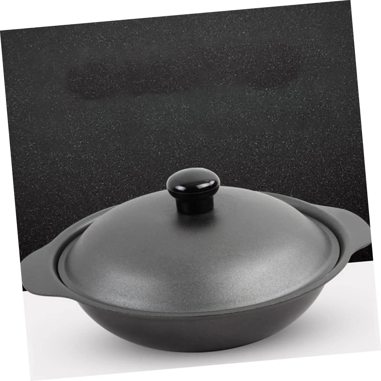 Каструля чавунна з кришкою Жовта Енергозберігаюча Термостійка для курки та рису, фото №3