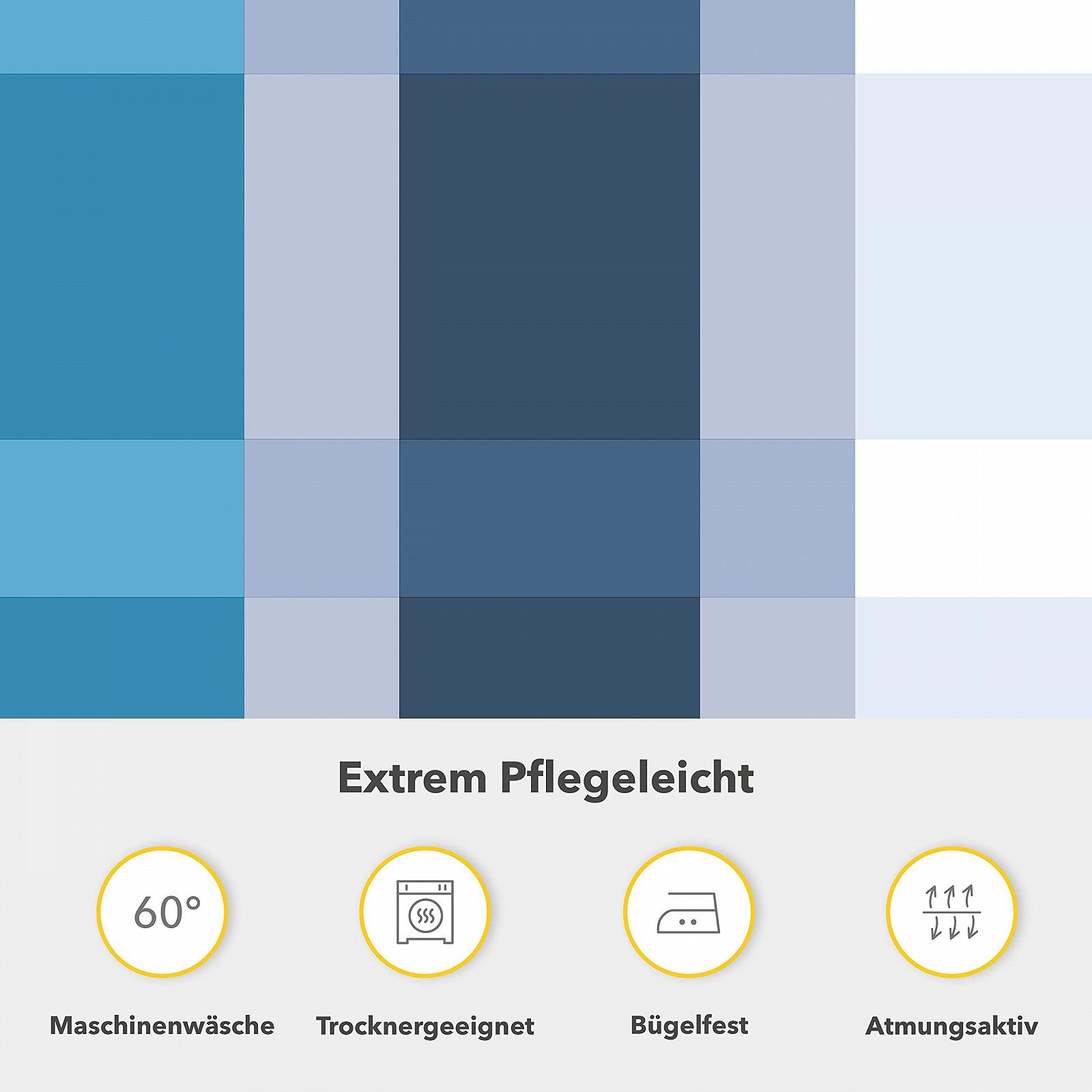 Комплект постільної білизни Träumschön Фланель, 2 предмети, 155 x 220 см + 80 x 80 см - Квітковий малюнок, бензиновий - М'яка зимова постільна білизна в клітинку - Дихаюча, тепла та приємна для шкіри - 100% бавовна, фото №5