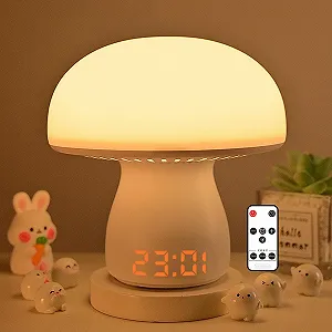 Настільна лампа Justup Mushroom світлодіодна акумуляторна 3600 мАг з годинником та таймером - Фото 1