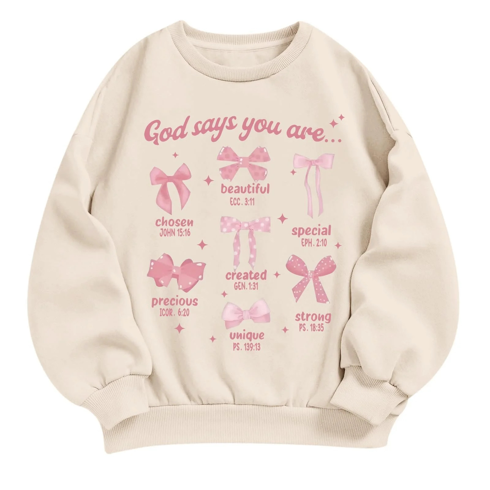 Gott sagt: Худі для дівчинки, світшот з біблійним віршем, преппі-топ, фото №1