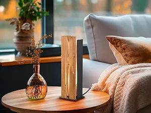Настільна лампа Large Rustic Natural Wood Dimmable 40 см - Фото 1