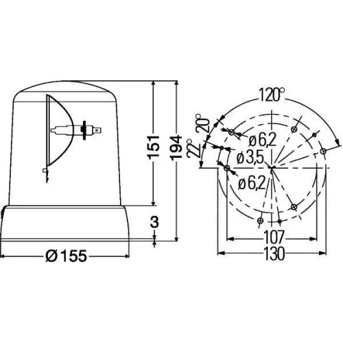 Проблисковий маячок HELLA KL 7000 2RL 008 061-001 для AUDI IVECO VW ZIEGLER, фото №3