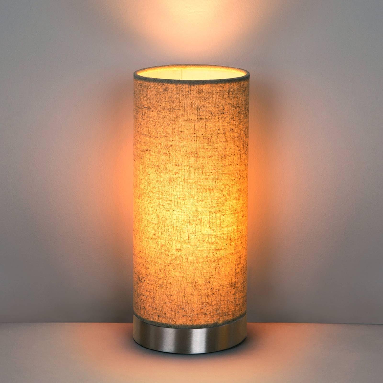 Настільна лампа Lindby Ronja Modern Кремова Тканина 1 лампа E14 з димером, фото №5