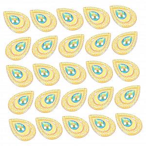 Украшение Капля NUOBESTY Набор Смола Бриллиант Декоративные украшения Капли воды Плоская задняя часть Кристаллы Шитье из смолы Бусины в виде павлиньего глаза Цветной Плоский дрель ручной - Фото 1