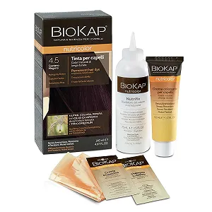 Фарба для волосся BIOKAP Nutricolor 4.5 Mahogania без аміаку, робить волосся м'яким і блискучим, з натуральними кольорами, 140 мл - Фото 1