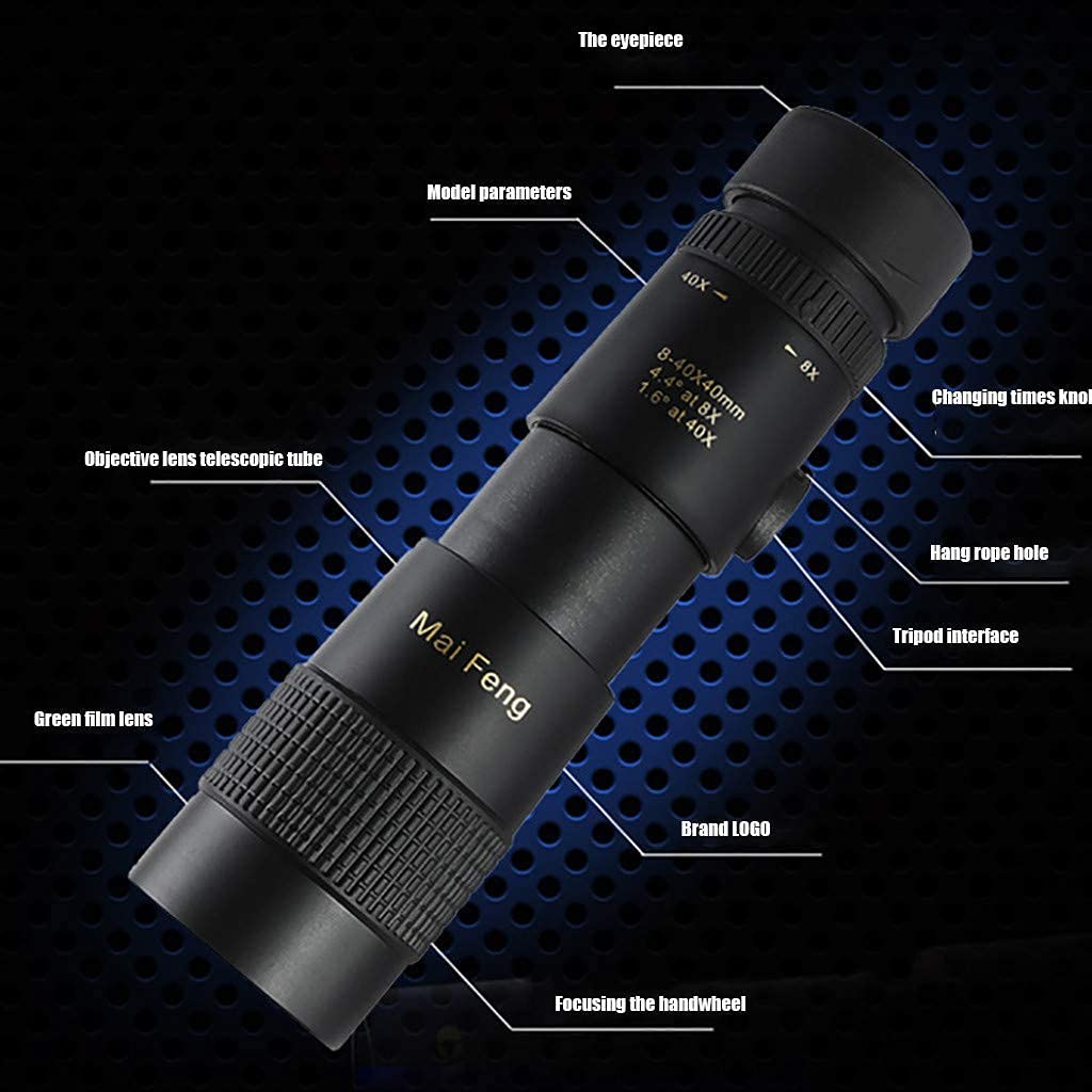 Монокуляр Leistungsstarkes 4K 8 40 x 40 мм Telezoom-Monokular-Teleskop Ком пактний водонепроникний Monocular BAK4-Prisma, фото №7