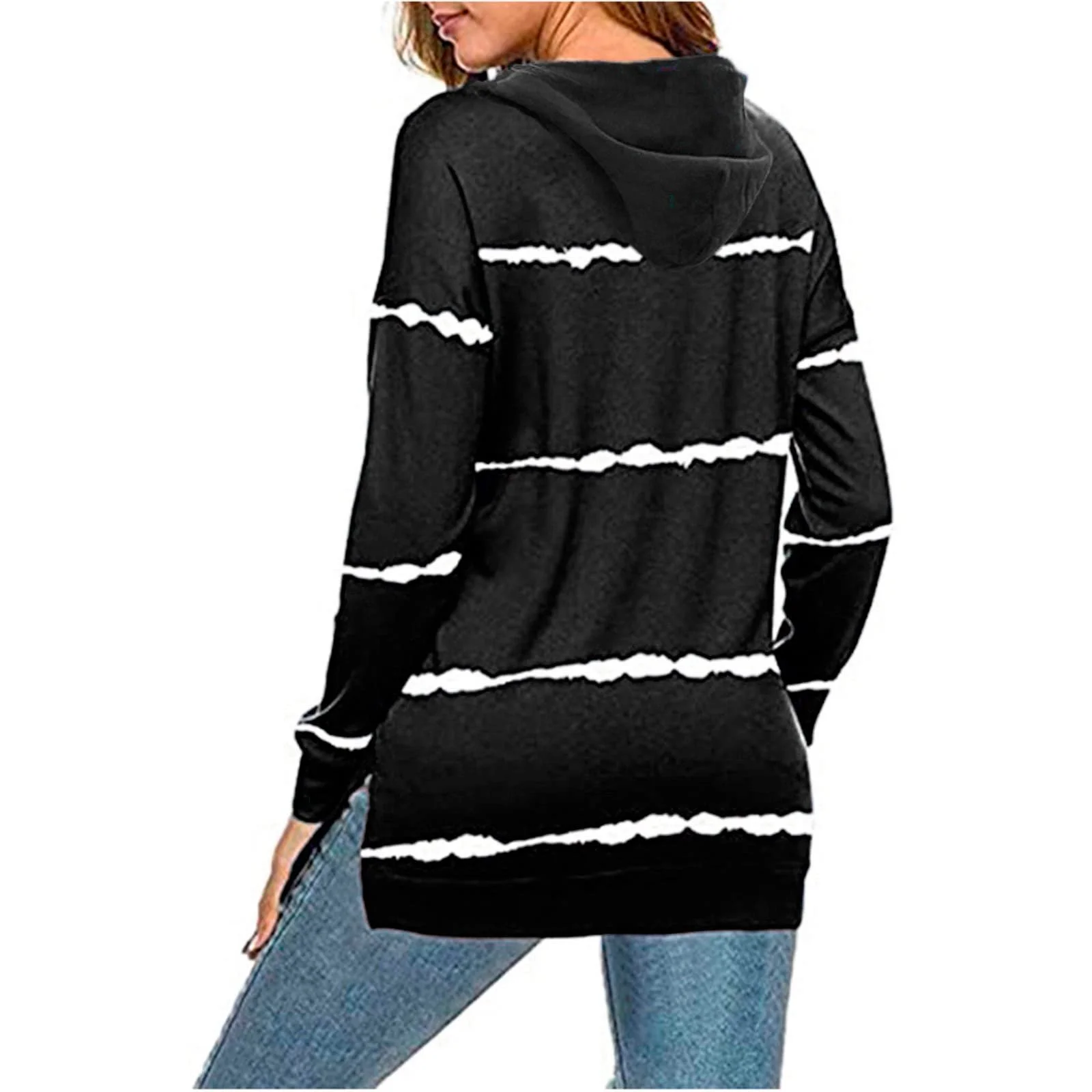 Довга куртка-пальто з капюшоном, легка смугаста на блискавці, фото №2 Довга куртка-пальто з капюшоном, легка смугаста на блискавці, фото №2