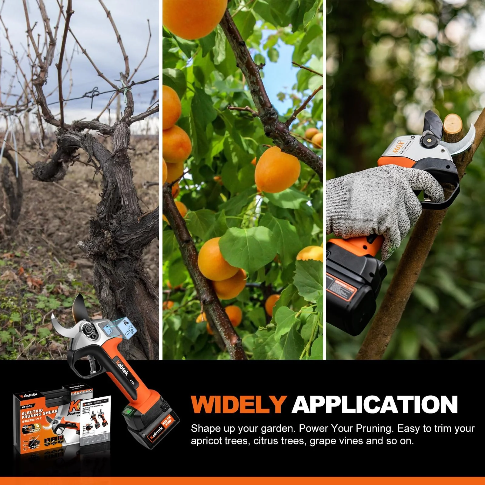 Секатори електричні Kebtek Professional 35 мм 18 V 2 Ah, фото №8