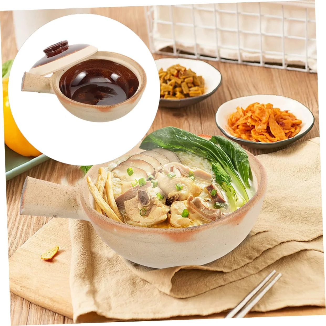 Кастрюля керамическая GLEAVI с крышкой Термостойкая, фото №5