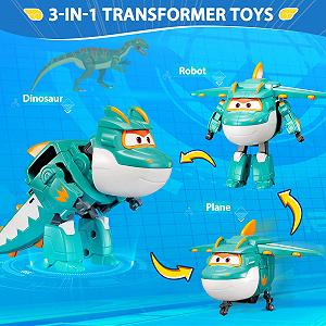 Трансформер Super Wings Tino & Pet, 14.5 см фигурка, с домашним питомцем 4.3 см synthetic.ua - Фото 1