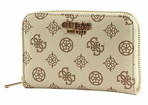 Кошелек GUESS Laurel SLG Medium Zip Around Cream Logo, кремовый логотип - Фото 1