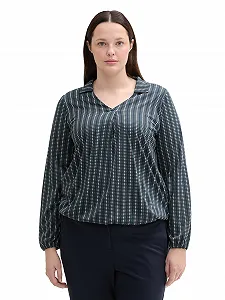 Женский Лонгслив TOM TAILOR Plus Size с воротником - Фото 1