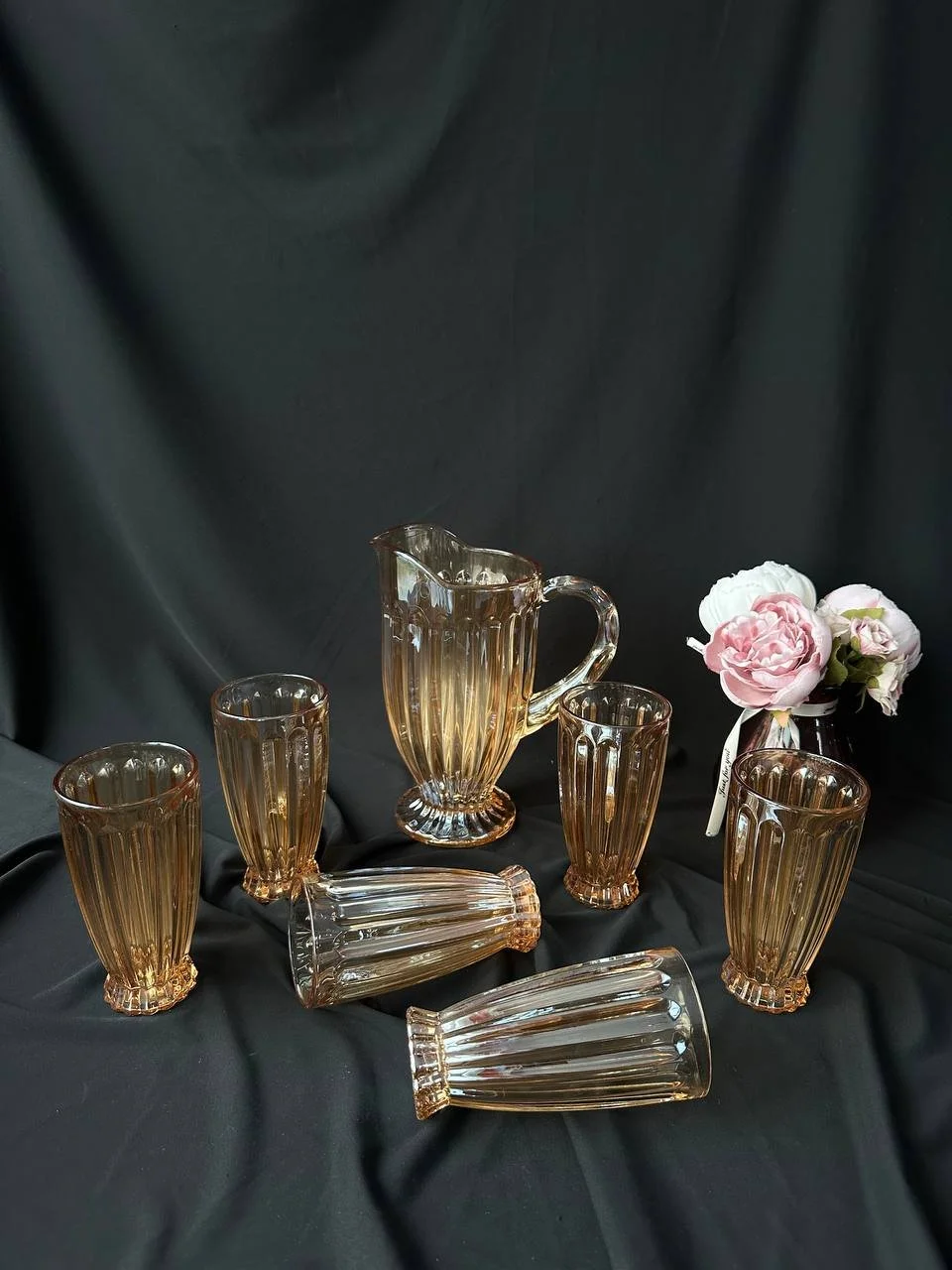 Набір Кувшин та 6 склянок з високоякісного скла., фото №1
