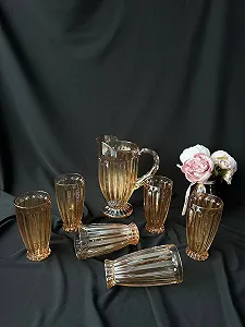 Набір Кувшин та 6 склянок з високоякісного скла. - Фото 1