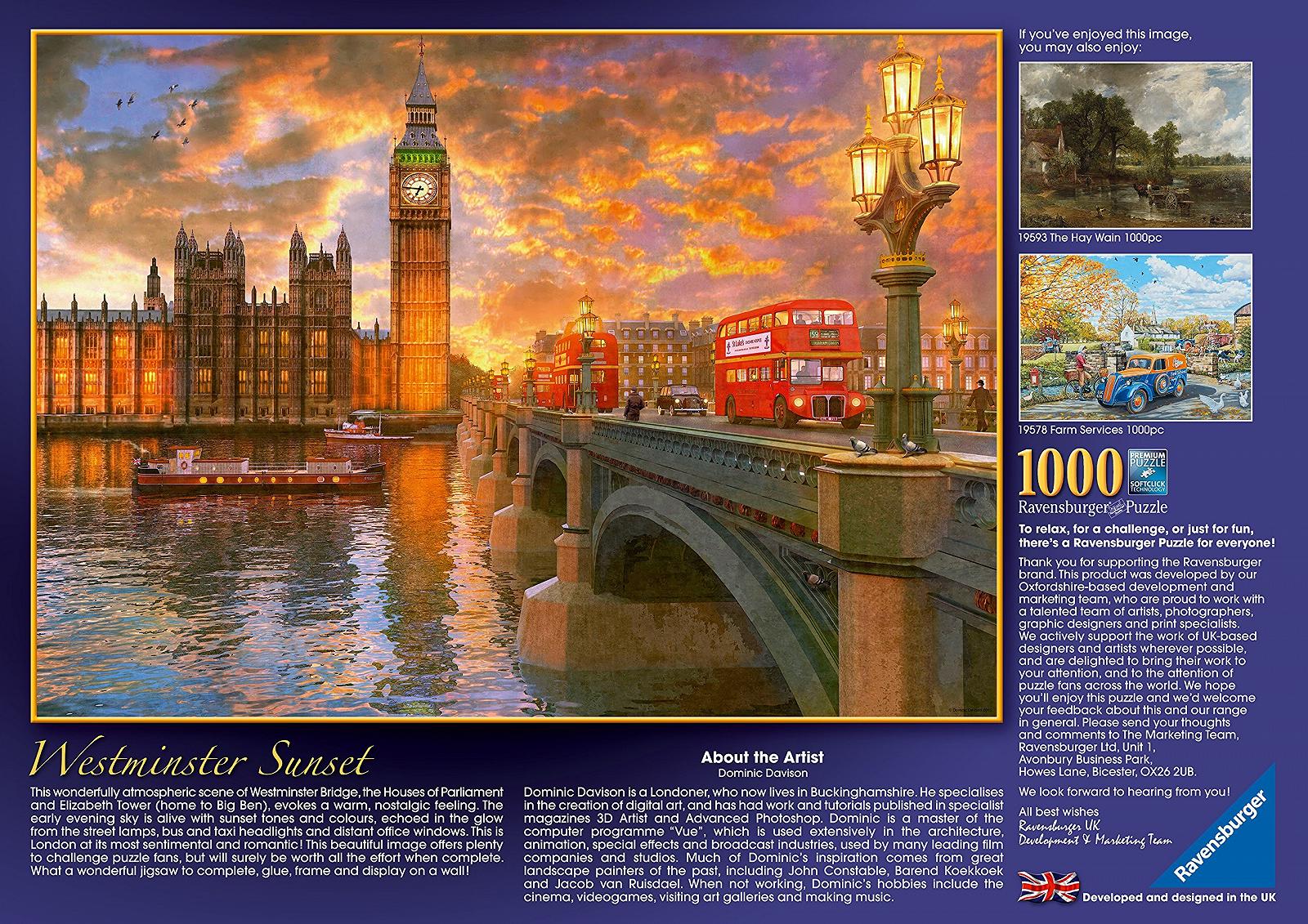 Пазл Ravensburger London Westminster Sunset 1000 деталей, фото №3