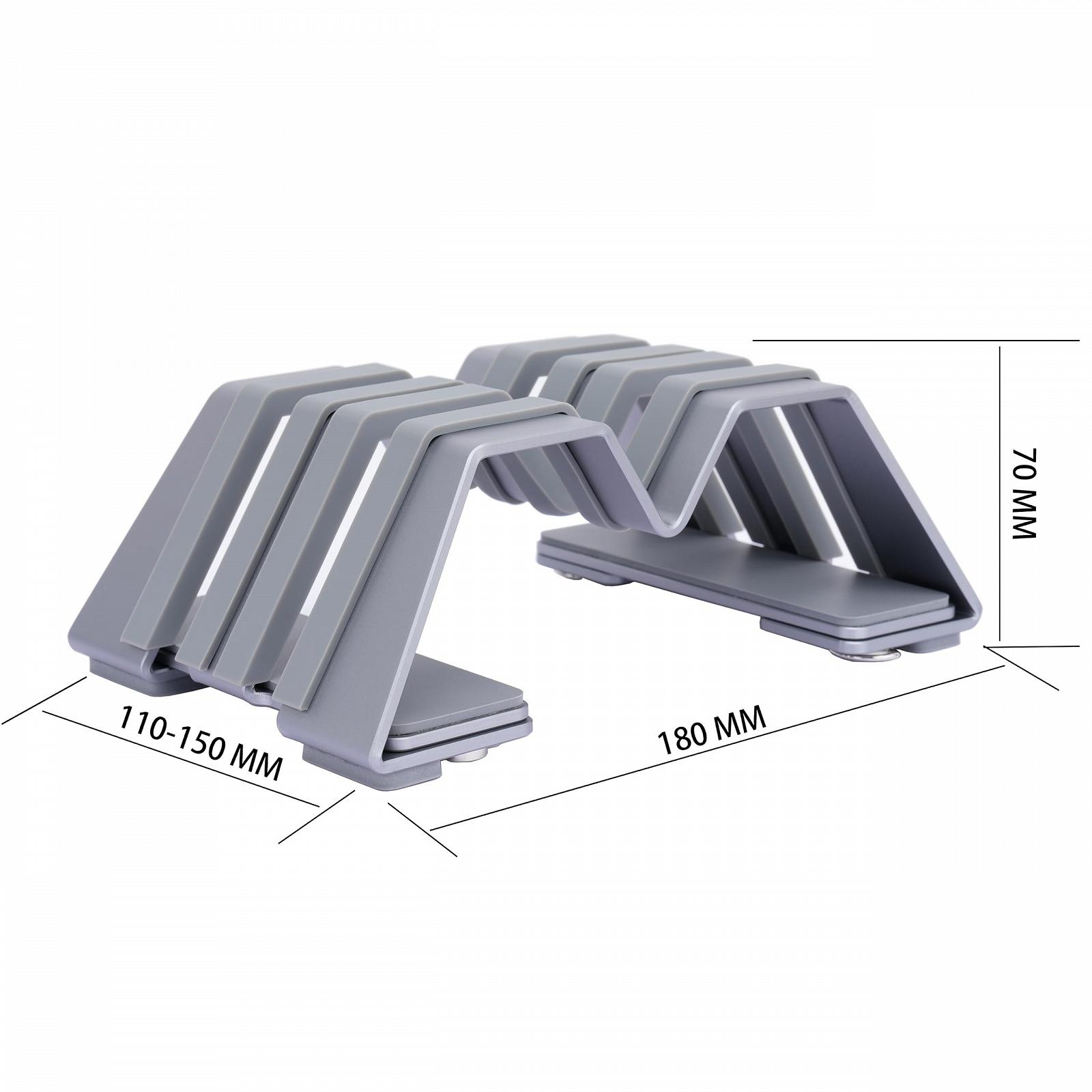 Підставка для ноутбука вертикальна подвійна, алюмінієва, регульована - Підтримує 2 пристрої, універсальна для всіх ноутбуків, фото №5