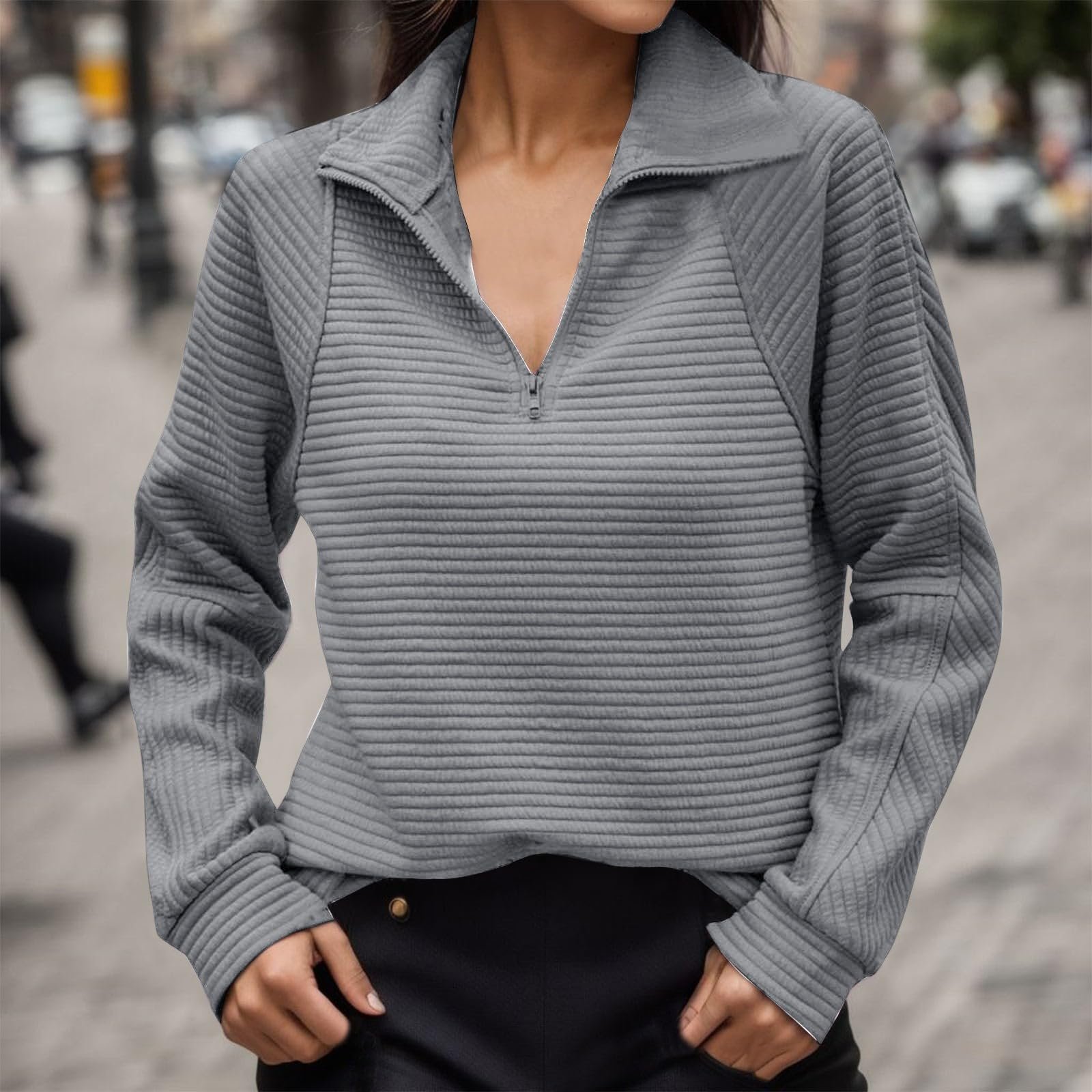 Женский свитшот с длинными рукавами Workou 2025, воротник-стойка, половинная молния, осень-зима, легкий, милый, College, модный свитшот, фото №2 Женский свитшот с длинными рукавами Workou 2025, воротник-стойка, половинная молния, осень-зима, легкий, милый, College, модный свитшот, фото №2