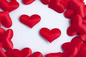 Набор для декора Лентомания атласные сердца 20*15 мм красные 10 шт SATINHRTRD - Фото 1