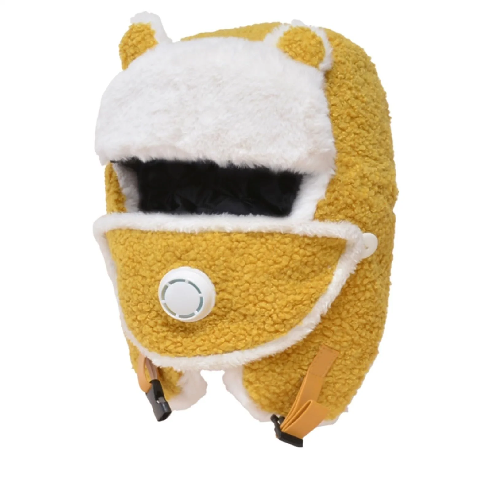 Детская зимняя шапка с ушками и флисовой подкладкой, вязаная, фото №1