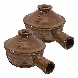 Горщик для тушкування SOIMISS Кераміка Набір 2 шт. З кришкою для мікрохвильової печі - Фото 1