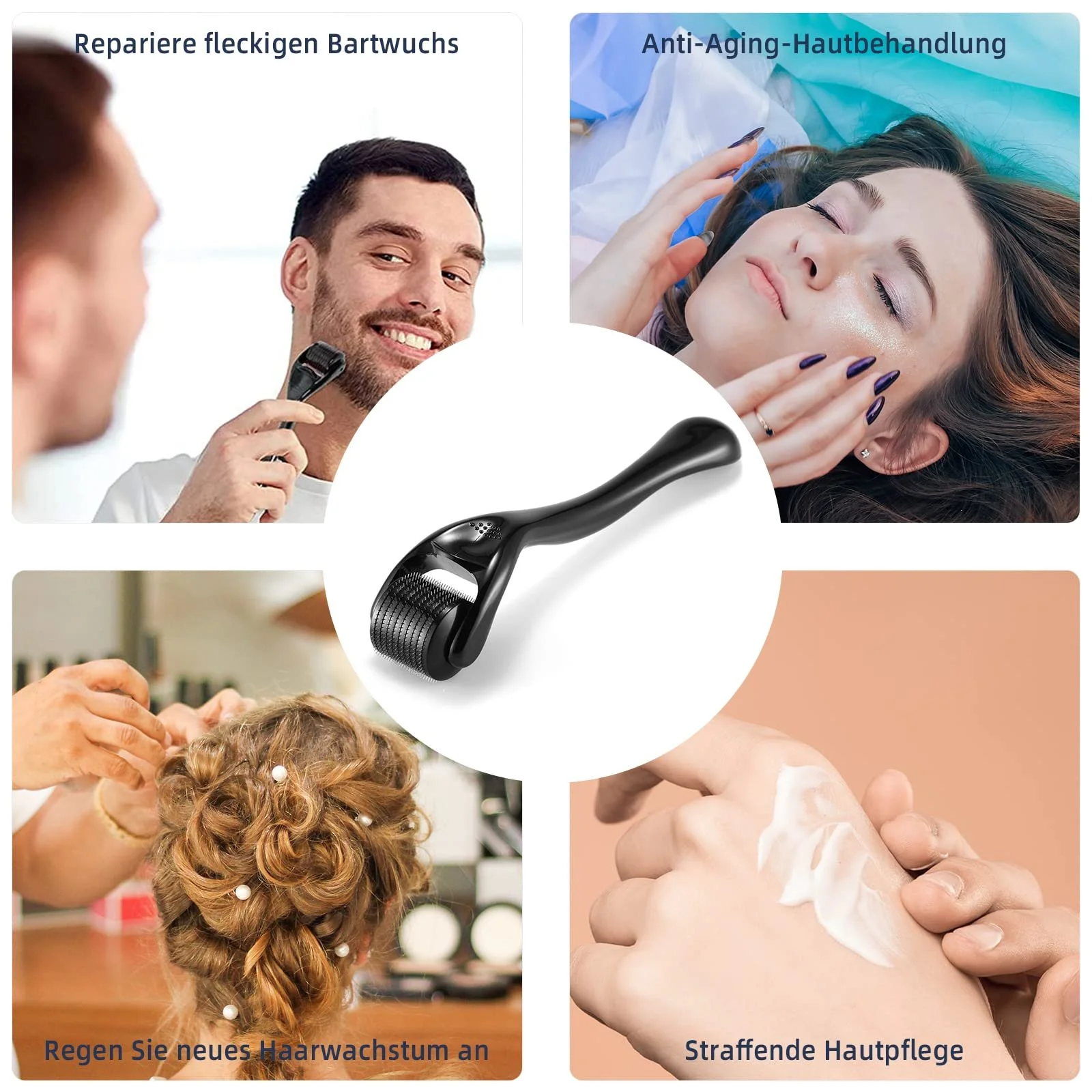 Ролер для бороди 0.5 мм, Derma Roller для догляду за шкірою та волоссям для чоловіків і жінок, фото №6