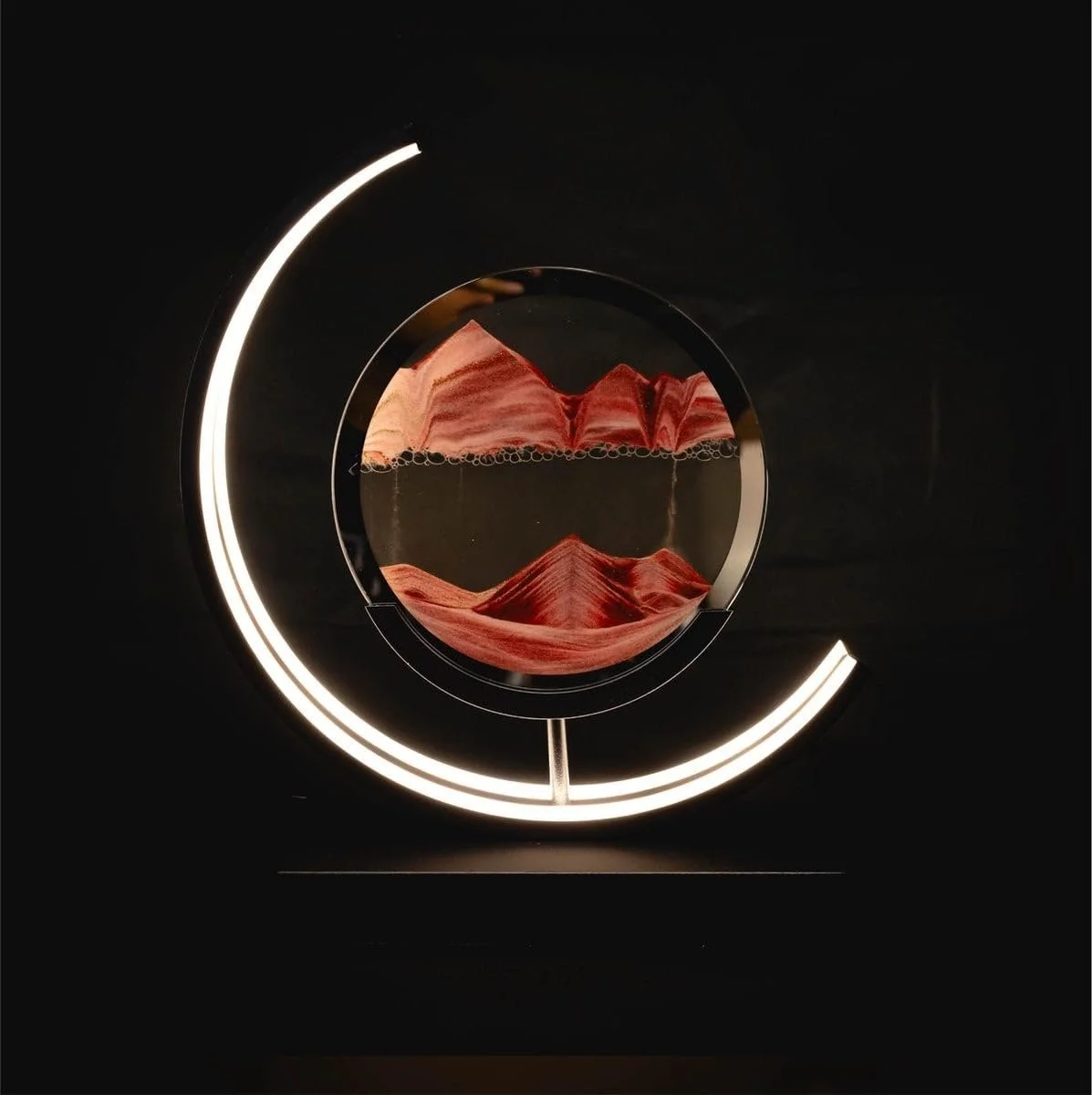 Настільна лампа Luxus Europe Quicksand Moving Sand Art LED Димована Червона, фото №1