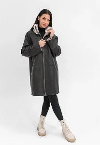 Шкіряне пальто зі шкіри ягняти Merino Двостороннє synthetic.ua - Фото 1