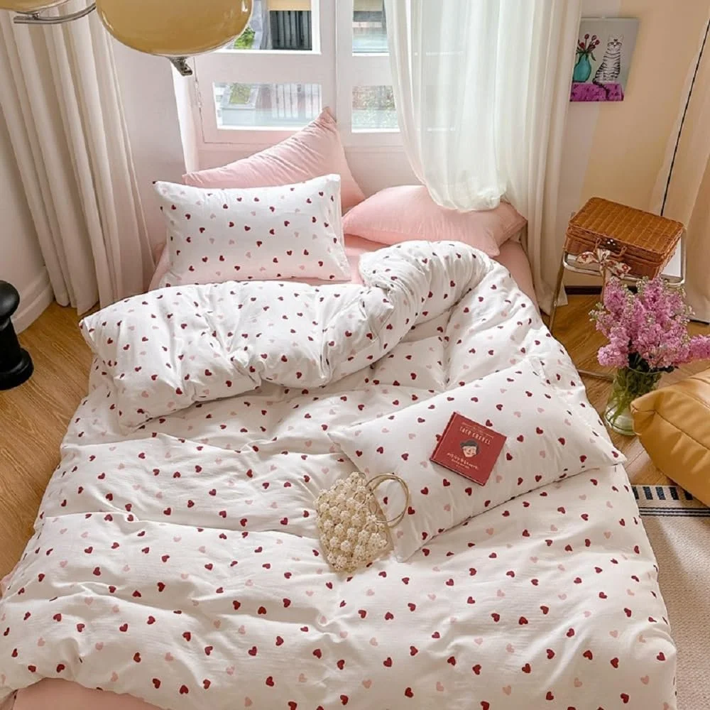 Постельное белье Lanqinglv, Розовое, Красное Сердечки из микрофибры 135 x 200 см, фото №6 Постельное белье Lanqinglv, Розовое, Красное Сердечки из микрофибры 135 x 200 см, фото №6