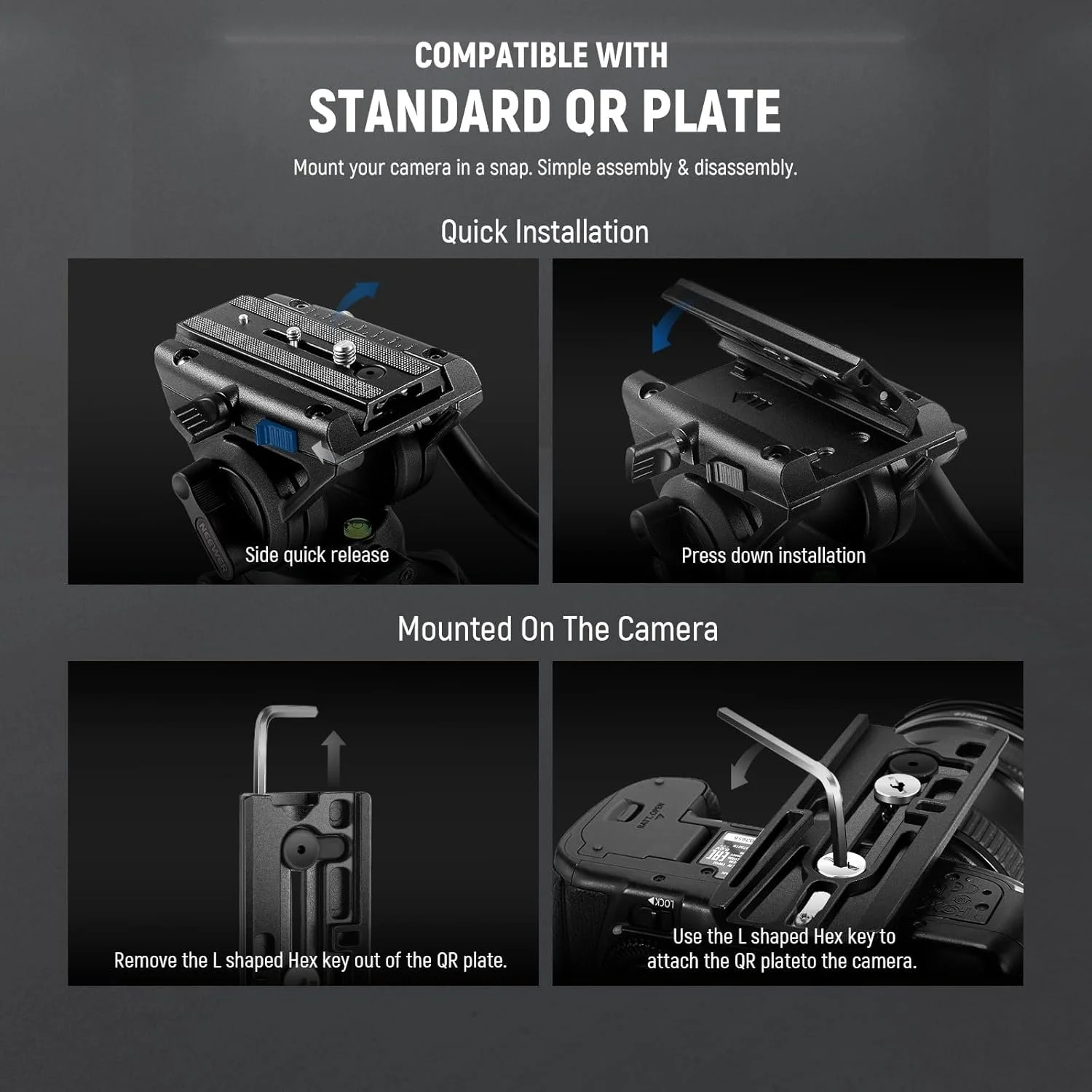 Штатив для камери NEEWER GM76 Чорний, фото №4 Штатив для камери NEEWER GM76 Чорний, фото №4