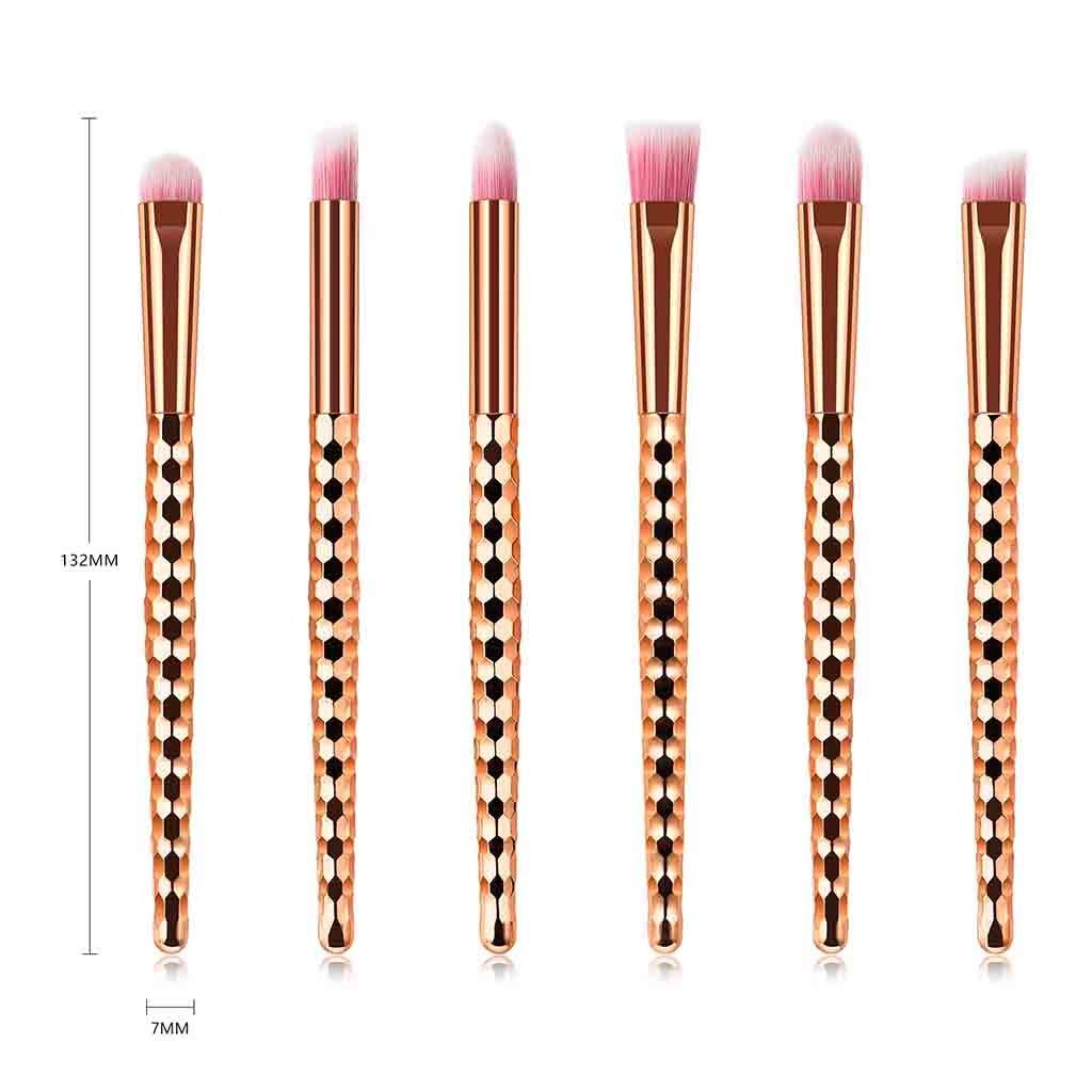 Pinsel Rose Eye Pcs Make-up 6 Pinsel з стільниковим золотом набір з пензлем-циліндром, фото №2