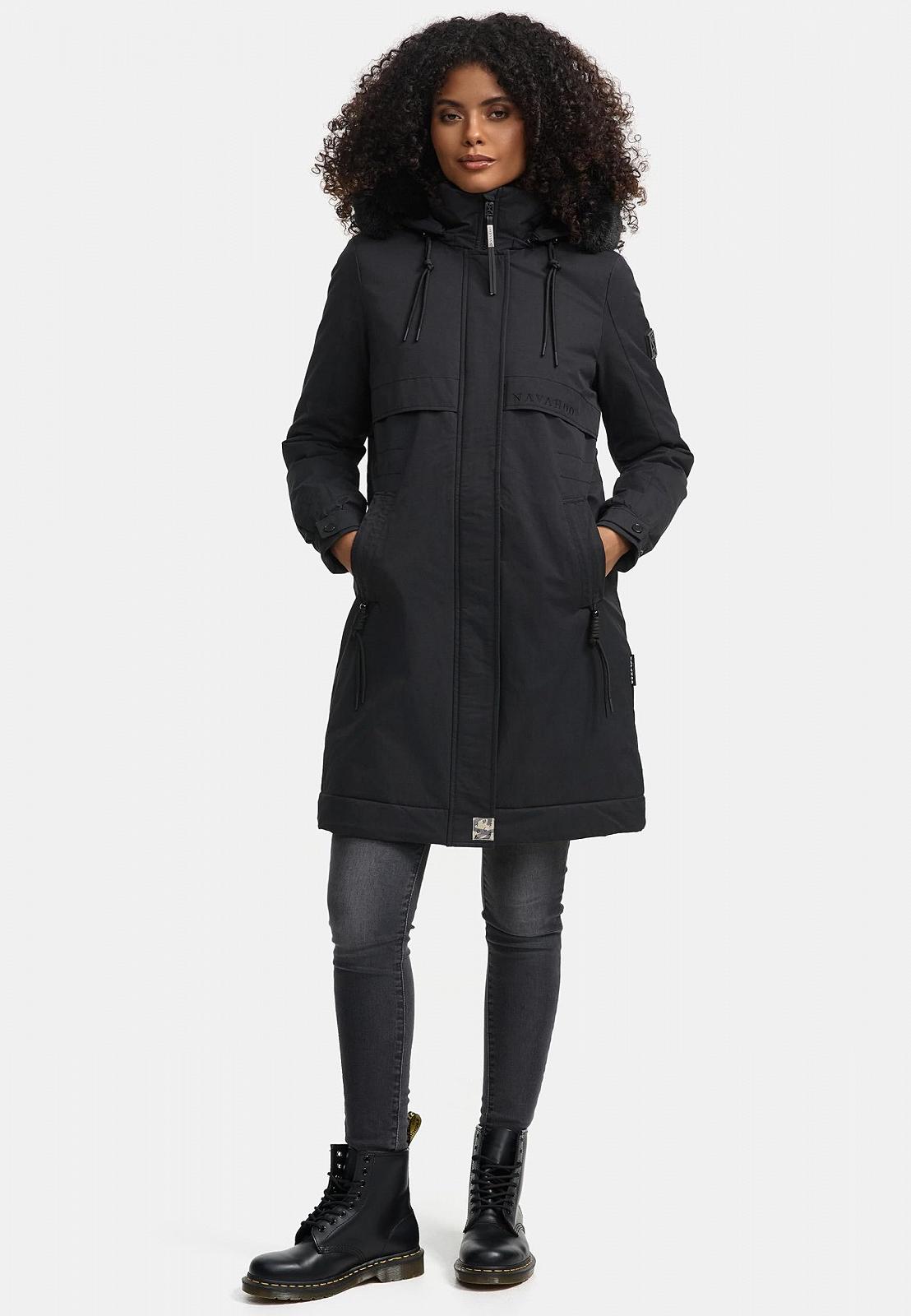 Женская зимняя куртка Navahoo Длинная с искусственным мехом и капюшоном, фото №8