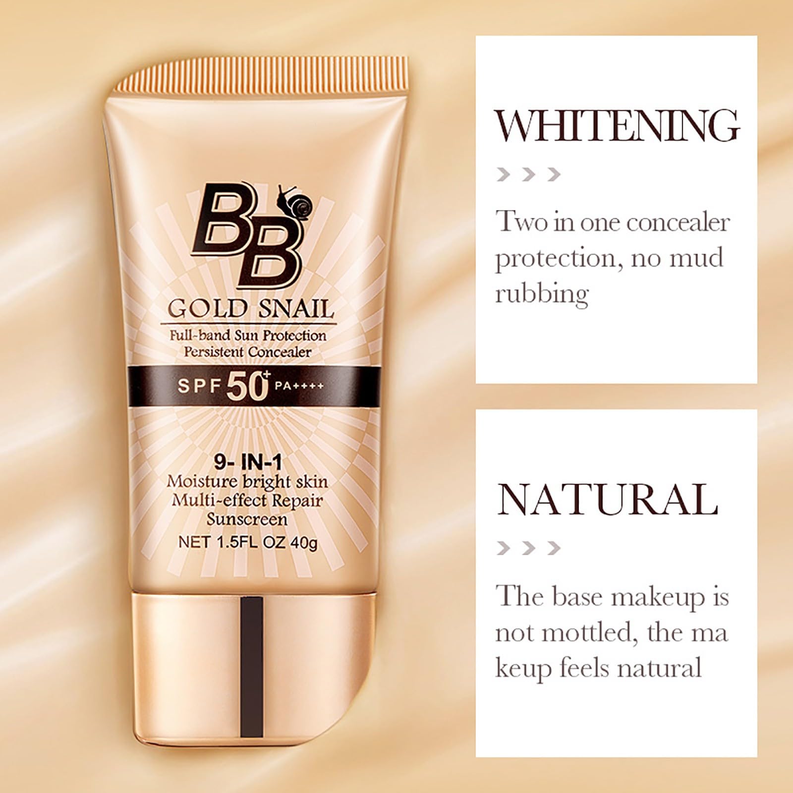 BB Крем Зволожуючий для рівного кольору обличчя SPF 50, водостійкий, відтінок натуральний, 1 шт, фото №5