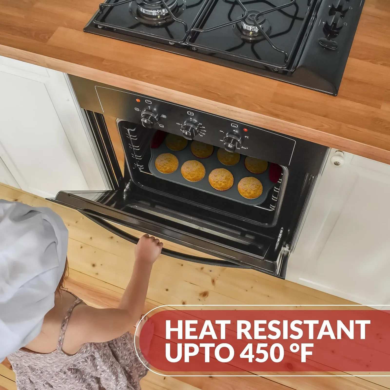 Форма для 12 мини-маффинов Boxiki Kitchen с силиконовыми вкладышами (набор из 12 шт.) профессиональная антипригарная из стали и силикона, фото №4