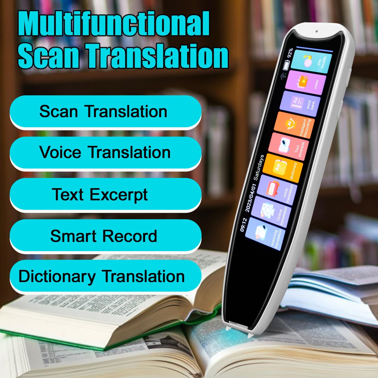 Ручка-перекладач сканер WingFly, 3,7-дюймовий сенсорний екран, інтелектуальна, фото №2