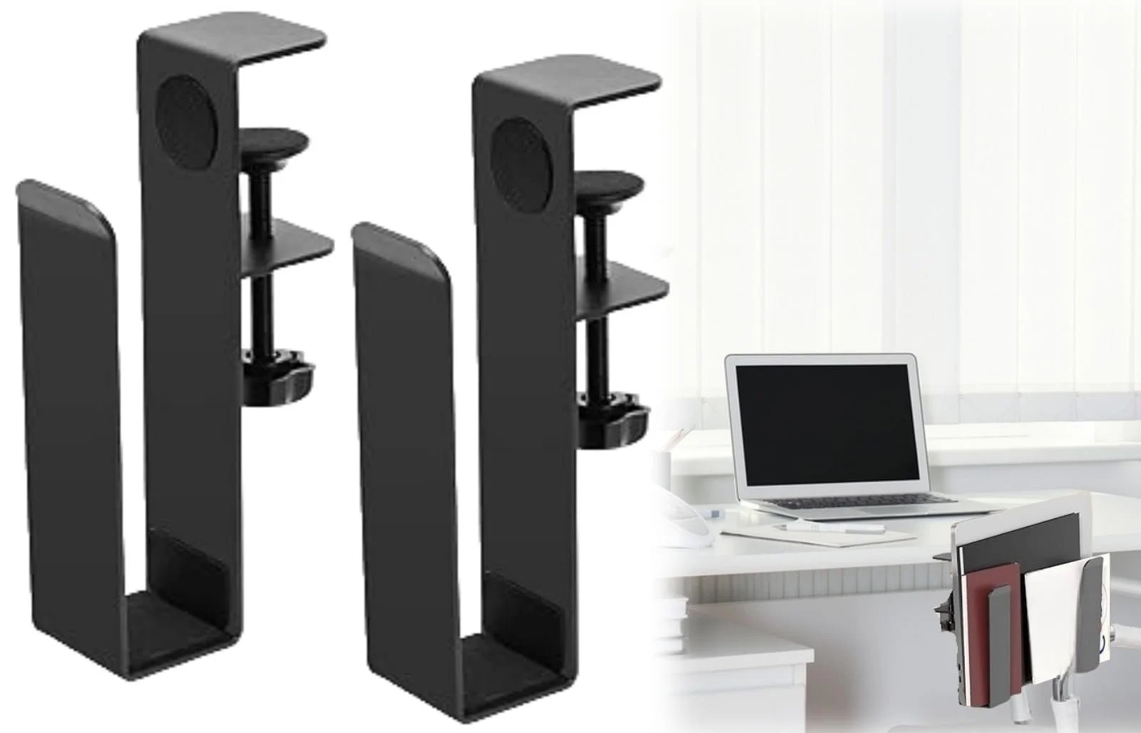 Регулируемый Настольный Боковой Держатель для Ноутбука ZDL, Подвесной Боковой Держатель для Ноутбука, Боковая Полка на Стол, Настольный Держатель для Ноутбука, Подвесной Зажим для Хранения Ноутбука, фото №1